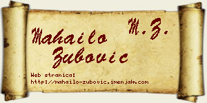 Mahailo Zubović vizit kartica